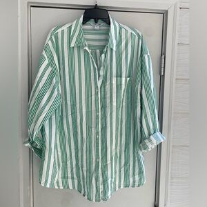 Green and White Striped Old Navy Shirt